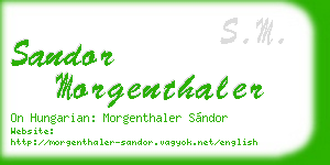sandor morgenthaler business card